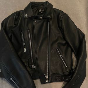Zara black leather jacket.